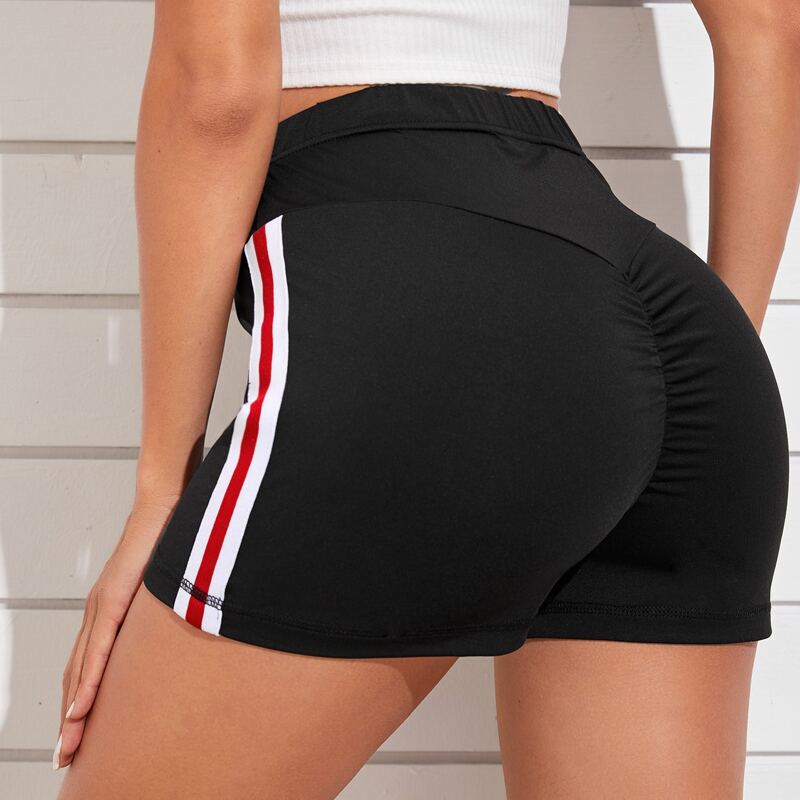 

Side Stripe Biker Shorts, Black