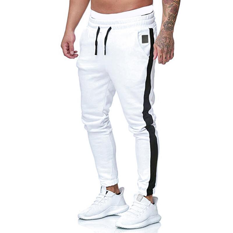 

Guys Side Panel Drawstring Waist Sweatpants, White