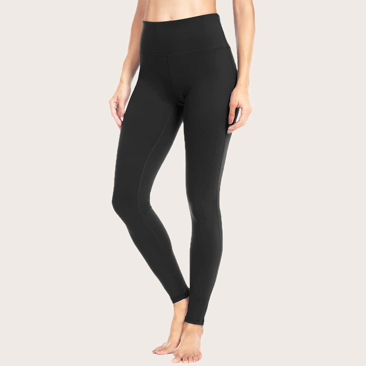 

Queenieke High Waist Solid Sports Leggings, Black