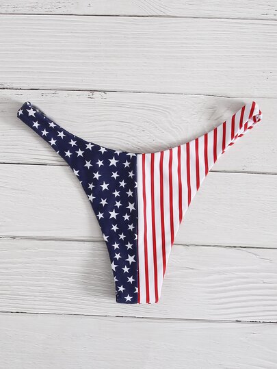 American Flag High Cut Bikini Panty