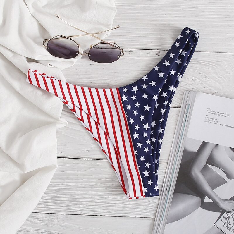 

American Flag High Cut Bikini Panty, Multicolor