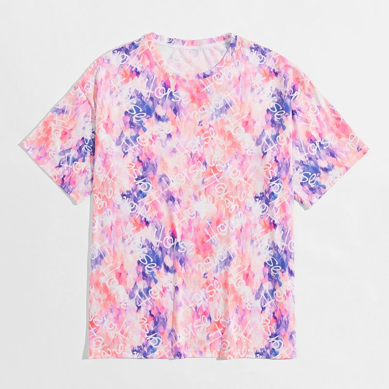 

Guys Letter & Tie Dye Tee, Multicolor