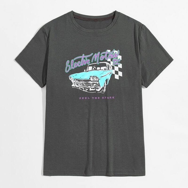

Guys Letter & Car Graphic Tee, Grey