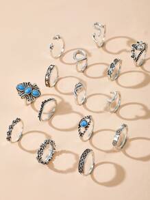 15入組花朵設計戒指