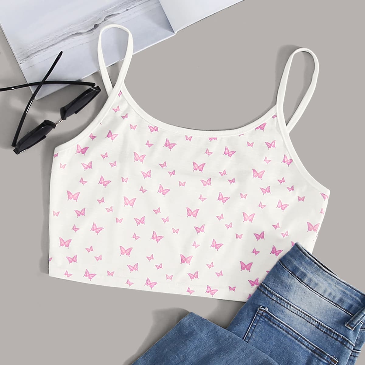 

Butterfly Print Cami, White