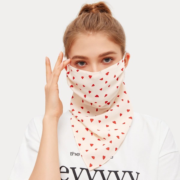

Сердце Pattern Защита от солнца для лица, Бежевые