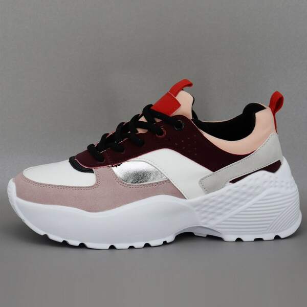 

Color-block Lace-up Front Chunky Sneakers, Multicolor