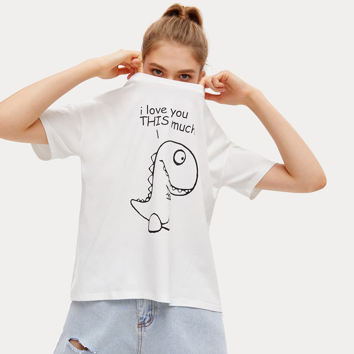 

Dinosaur Graphic Tee, White