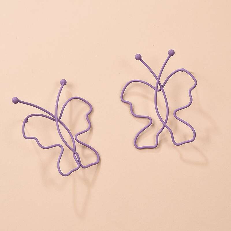 

Hollow Out Butterfly Stud Earring, Purple