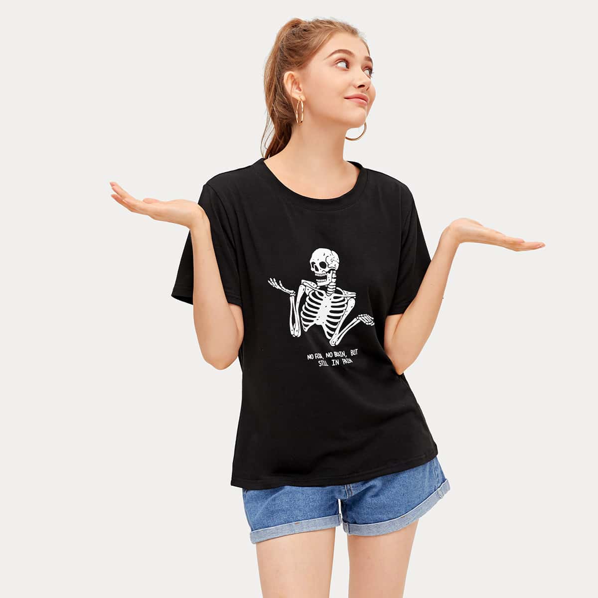 

Skull Graphic Tee, Black