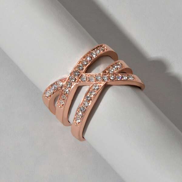 

Rhinestone Decor Ring, Gold