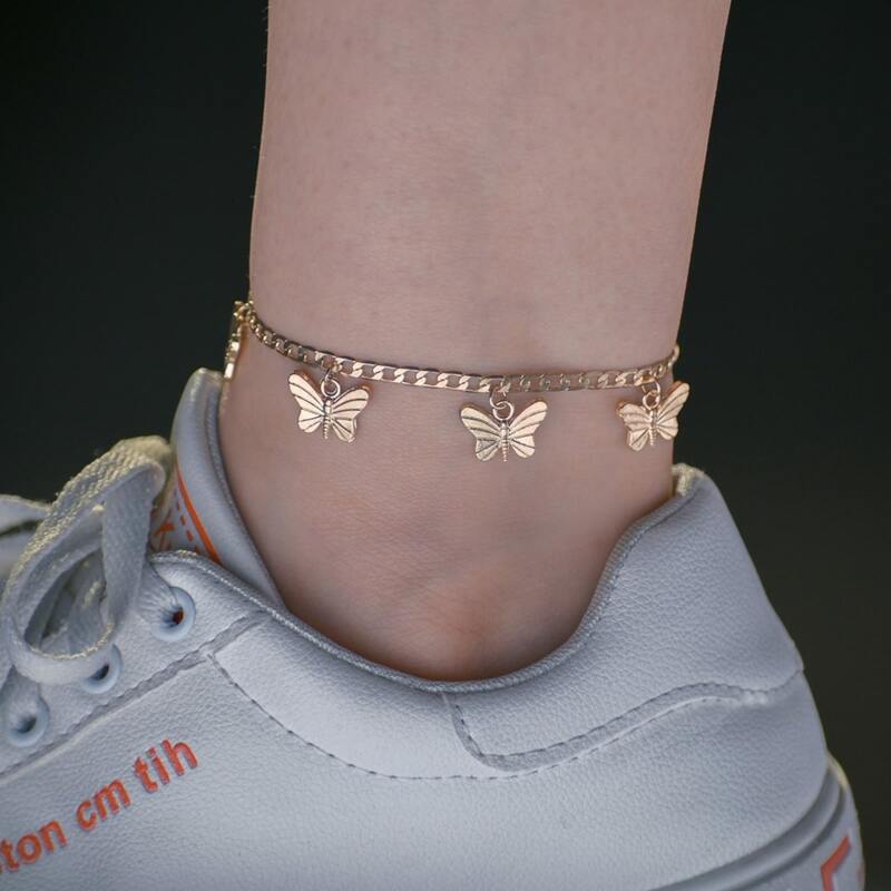 

Butterfly Charm Anklet, Gold