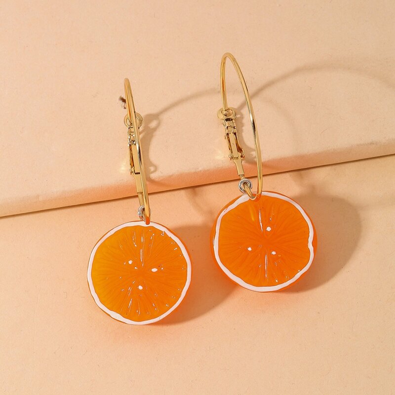 

Orange Charm Drop Earrings