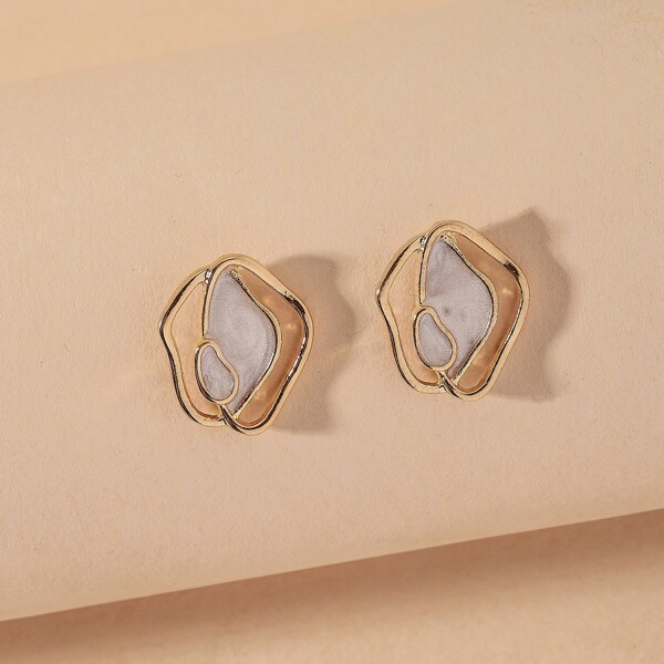 

Серьги-гвоздики со структурным дизайном, Золотистый