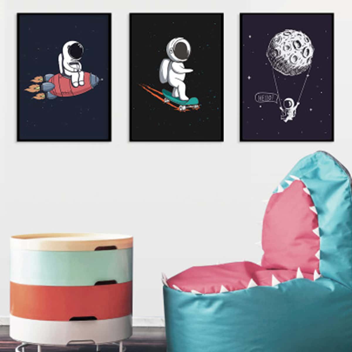 

1pc Astronaut Wall Print, Multicolor