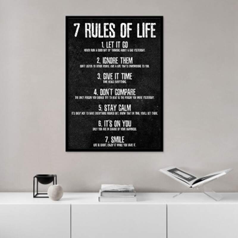 

Slogan Graphic Wall Print, Black and white
