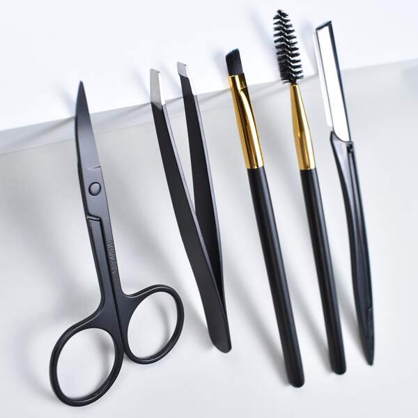

5pcs Eyebrow Trimming Tool Set, Black