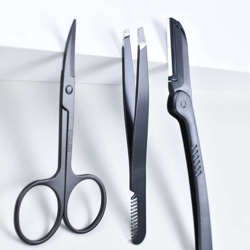 

3pcs Eyebrow Trimming Tool Set, Black