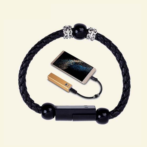

1pc Creative Bracelet Type-C Data Cable, Black