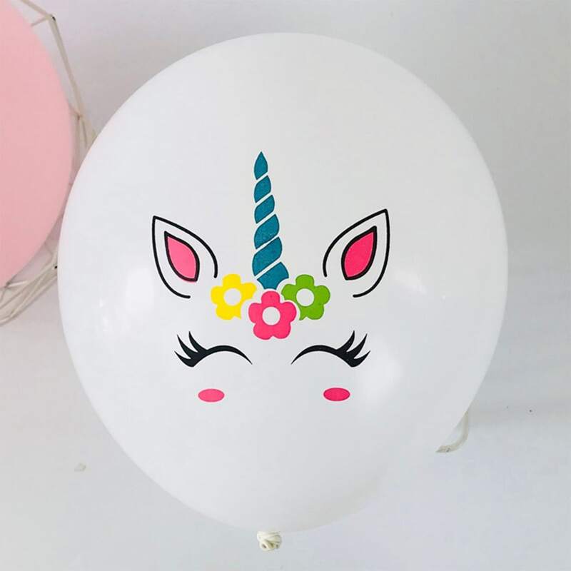 

10pcs Unicorn Print Balloon Set, Multicolor