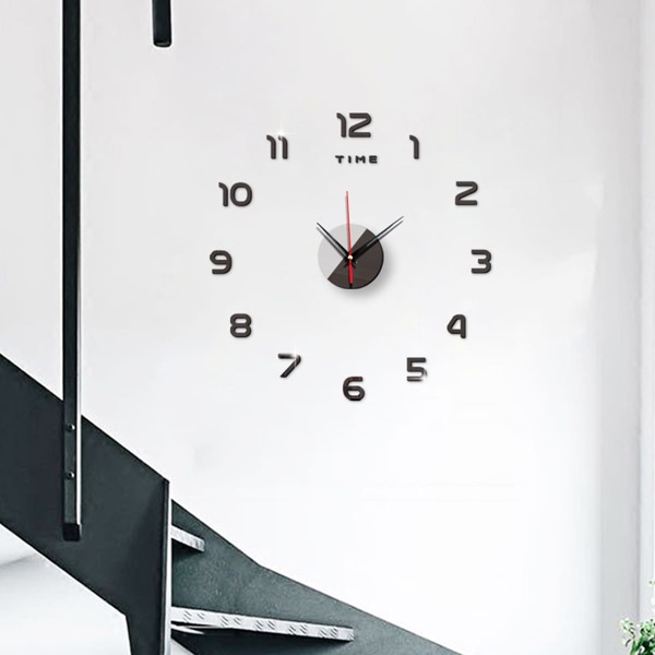 

1set Mirror Surface Wall Clock, Multicolor