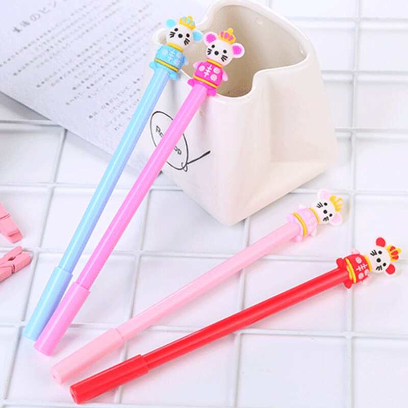 

4pcs Cartoon Mouse Gel Pen, Black