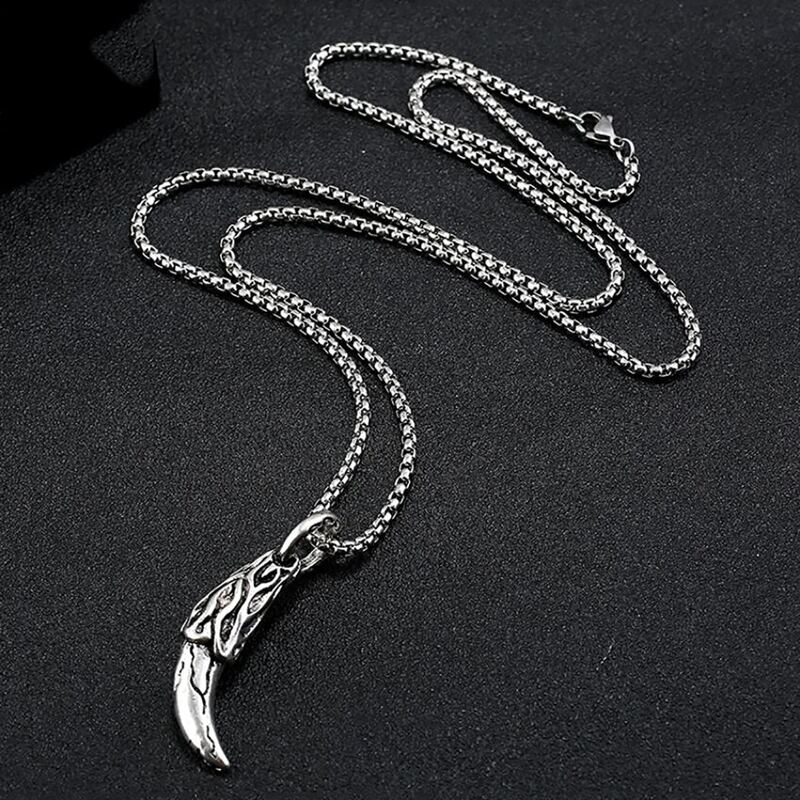 

Guys Mace Charm Necklace, Silver