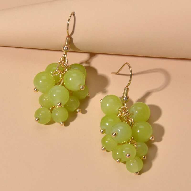 

Bead Tassel Drop Earrings, Green