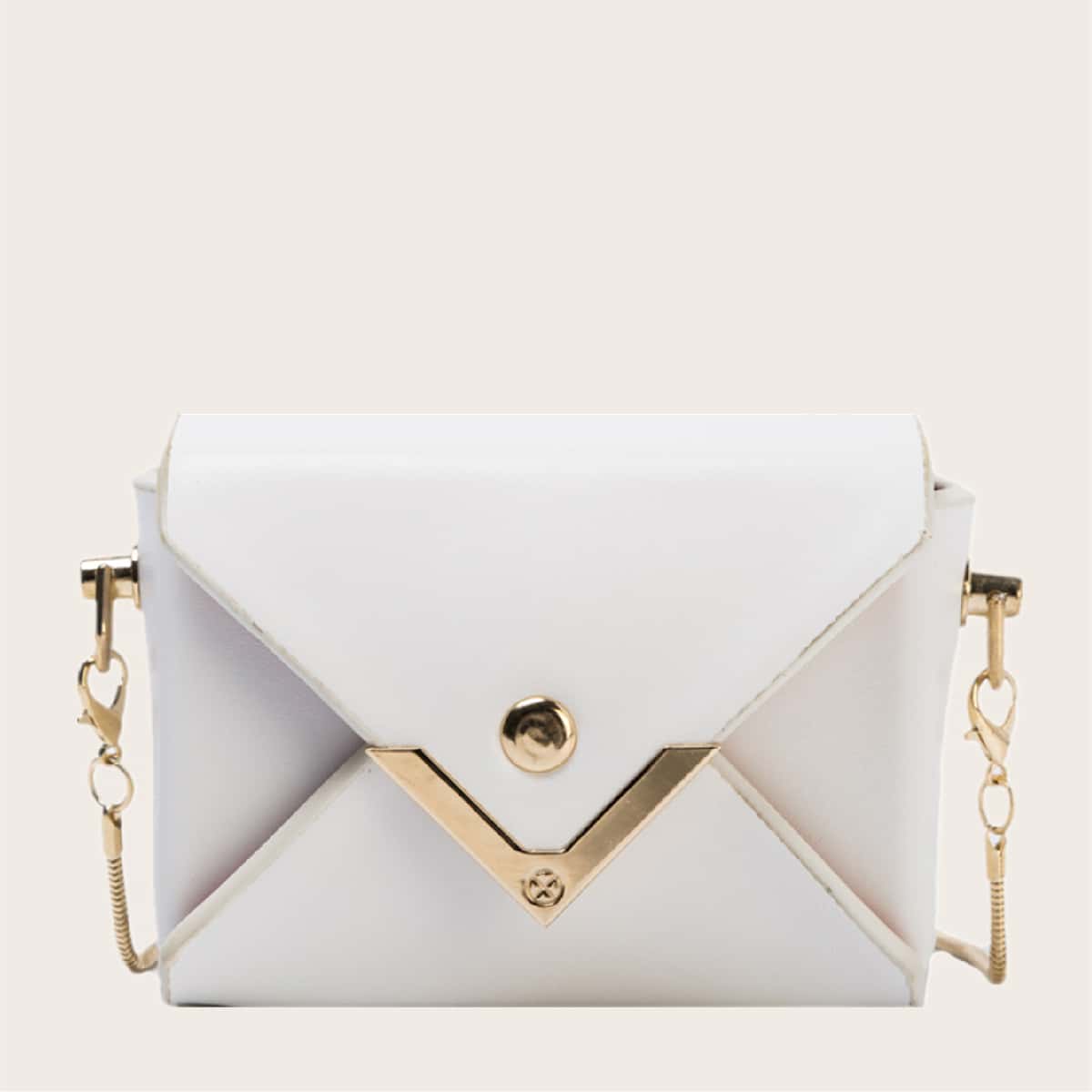 

Chain Envelope Bag, White