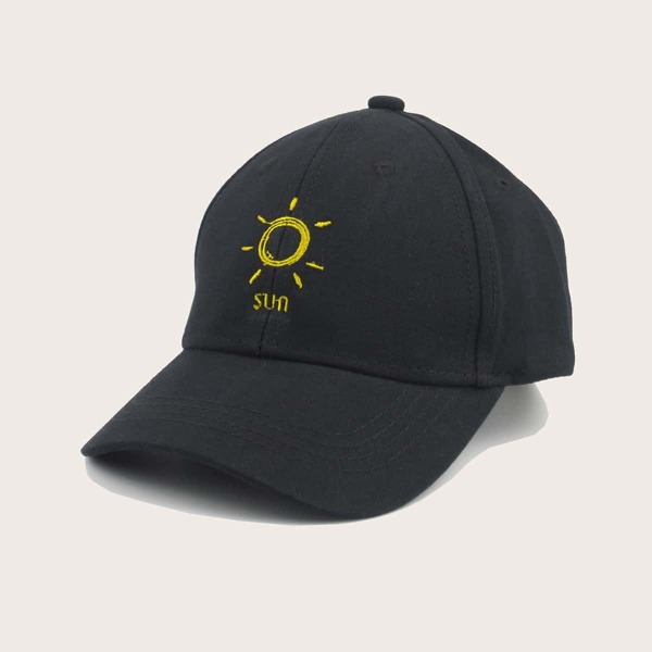 

Girls Letter Embroidery Baseball Cap, Black