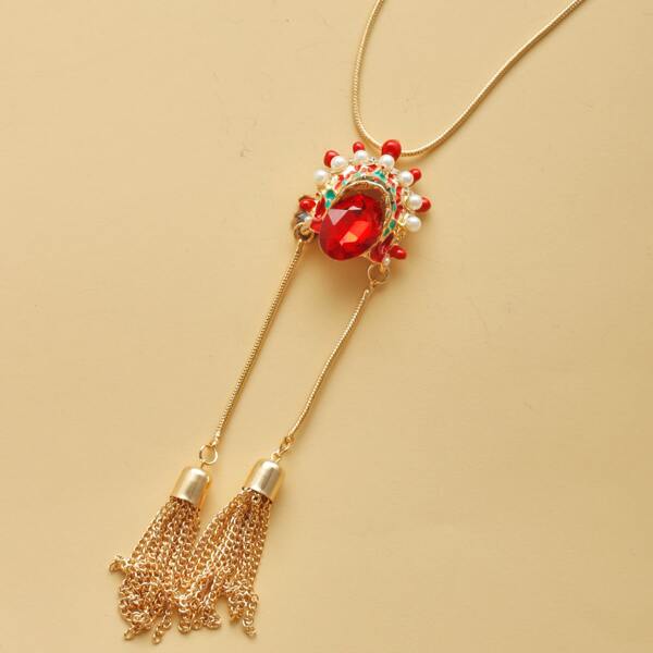 

Peking Opera Charm Necklace, Gold