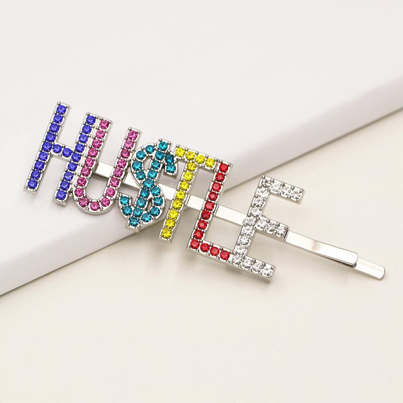 

Rhinestone Decor Letter Decor Bobby Pin, Multicolor