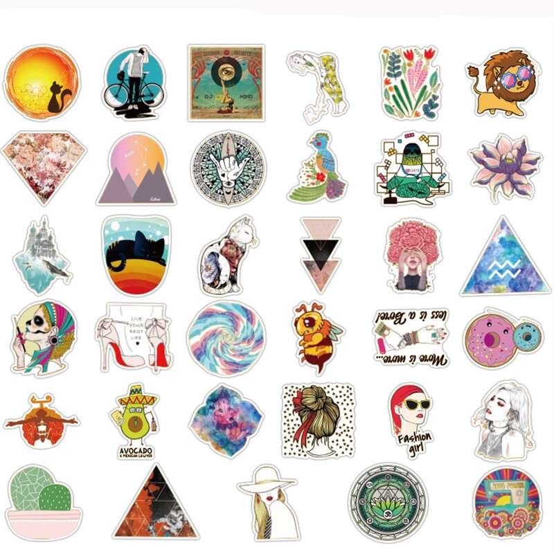 

35pcs Cartoon Sticker, Multicolor