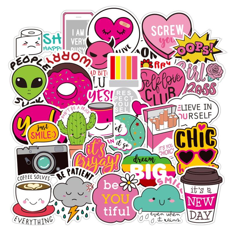 

44pcs Cartoon Sticker, Multicolor