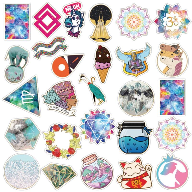 

32pcs Galaxy Sticker, Multicolor