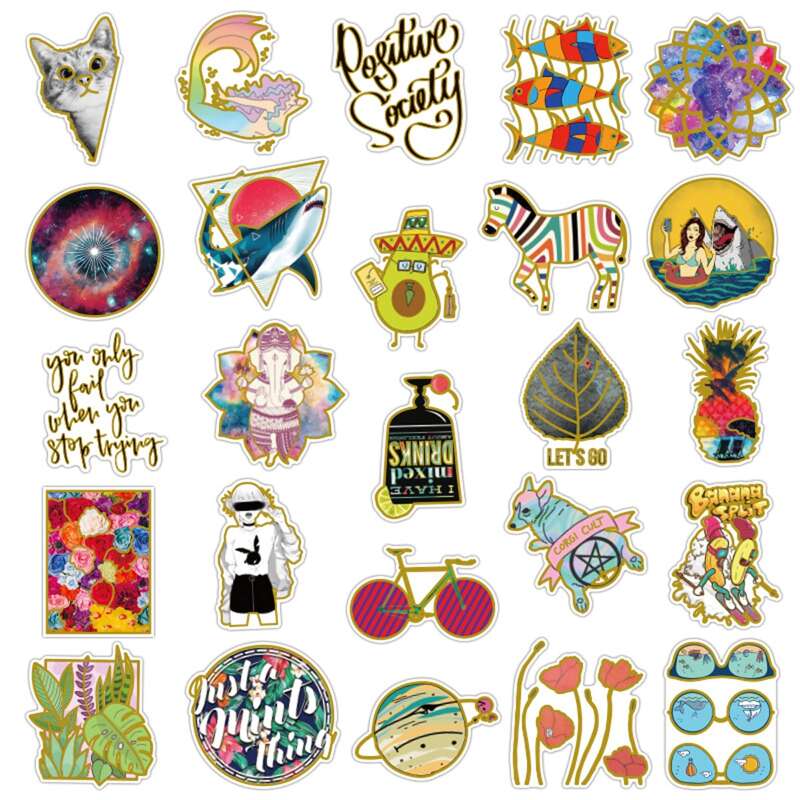 

34pcs Cartoon Sticker, Multicolor