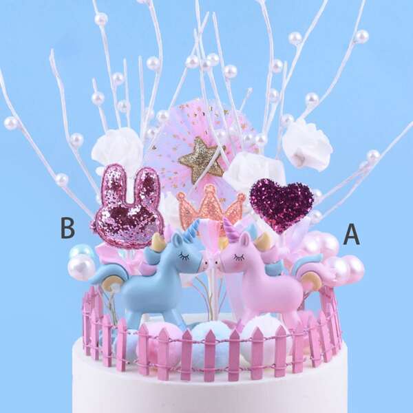 

1pc Unicorn Shaped Decorative Object, Multicolor