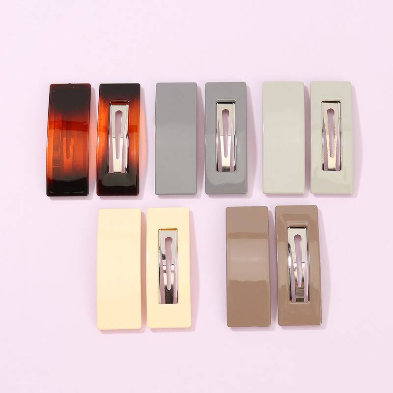 

10pcs Colorful Hair Snap Clip, Multicolor