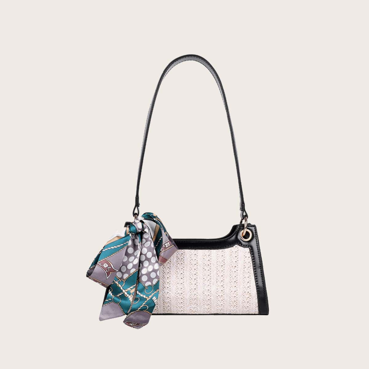 

Twilly Scarf Woven Tote Bag, Multicolor