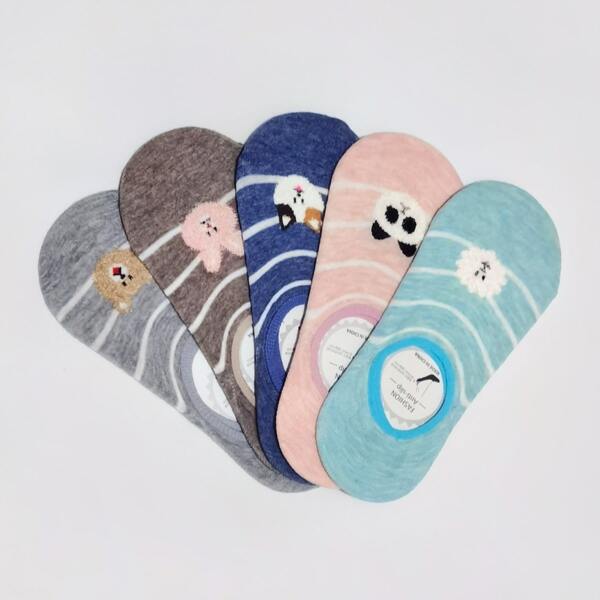 

5pairs Cartoon Graphic Socks, Multicolor