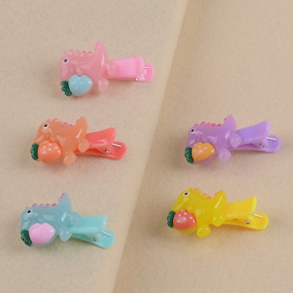 

5pcs Toddler Girls Dinosaur Decor Hair Clip, Multicolor