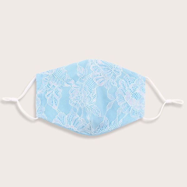 

Floral Lace Face Masks, Blue