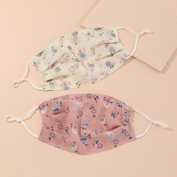 

2pcs Ditsy Floral Pattern Face Masks, Multicolor