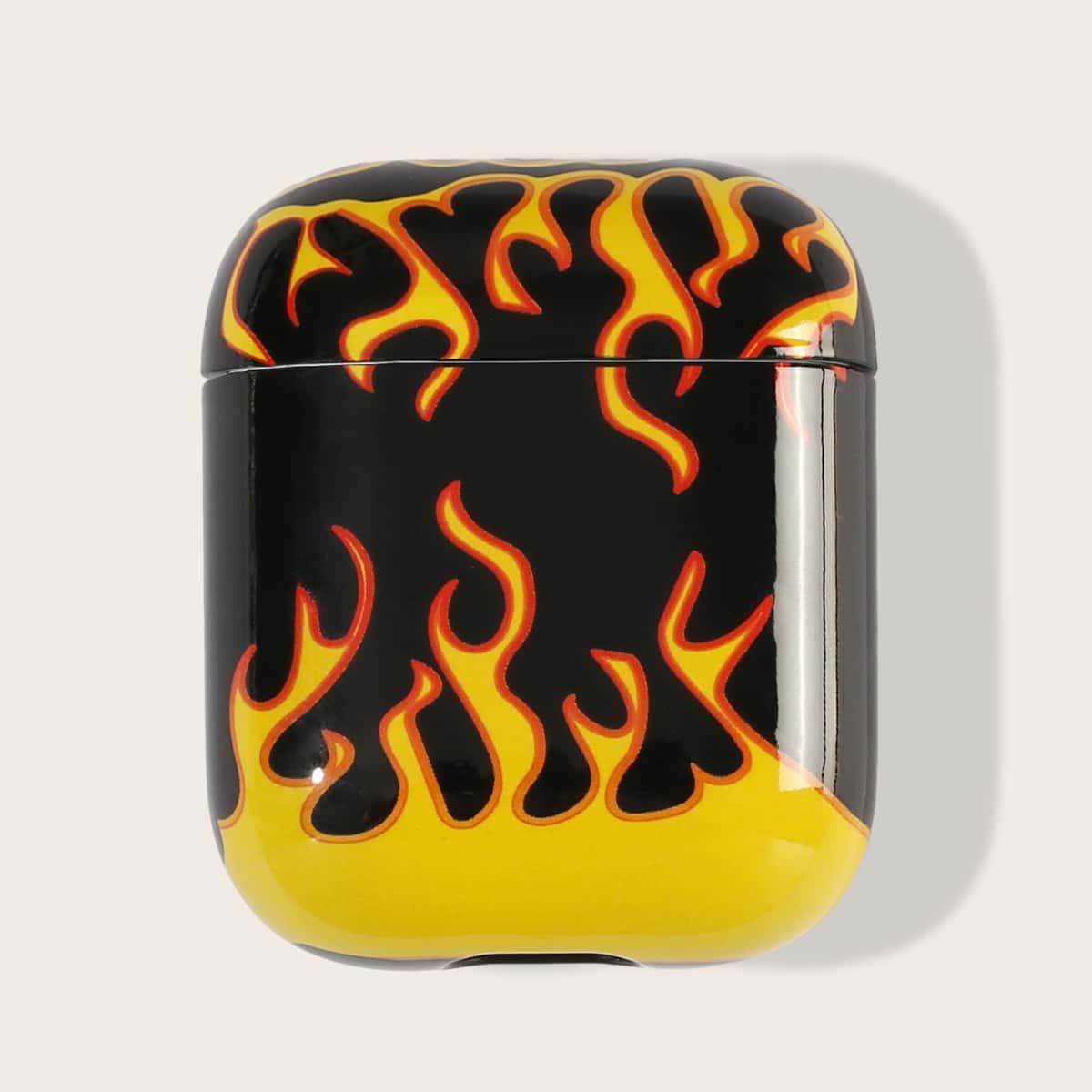 

1pc Flame Print AirPods Case, Yellow