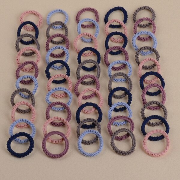 

50pcs Toddler Girls Colorful Elastic Hair Tie, Multicolor