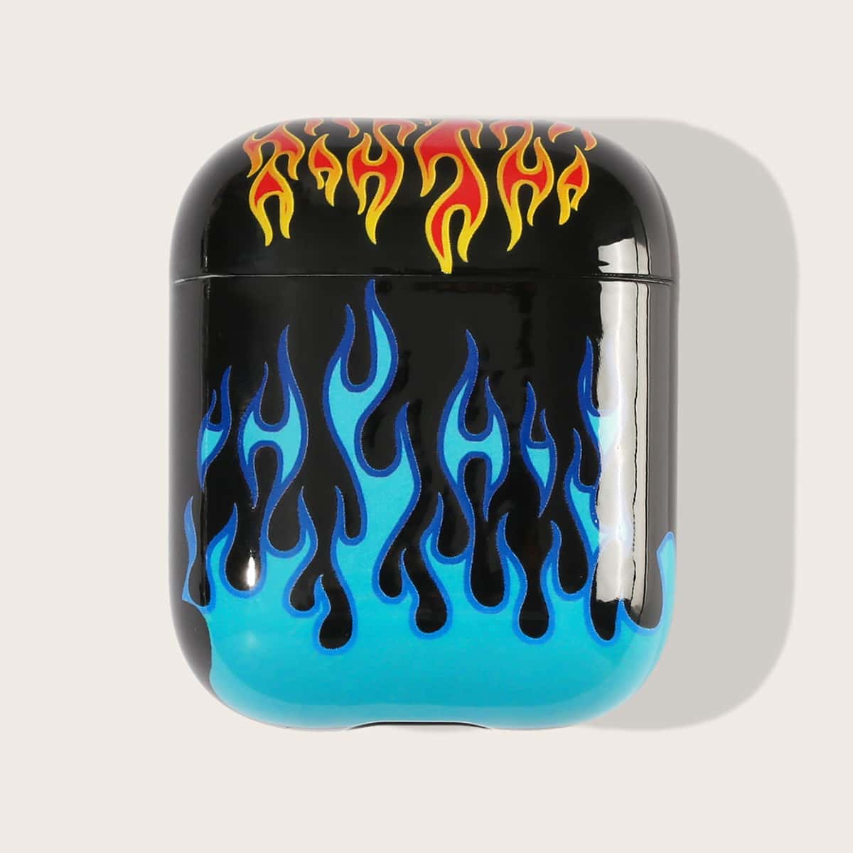 

1pc Flame Print AirPods Case, Multicolor