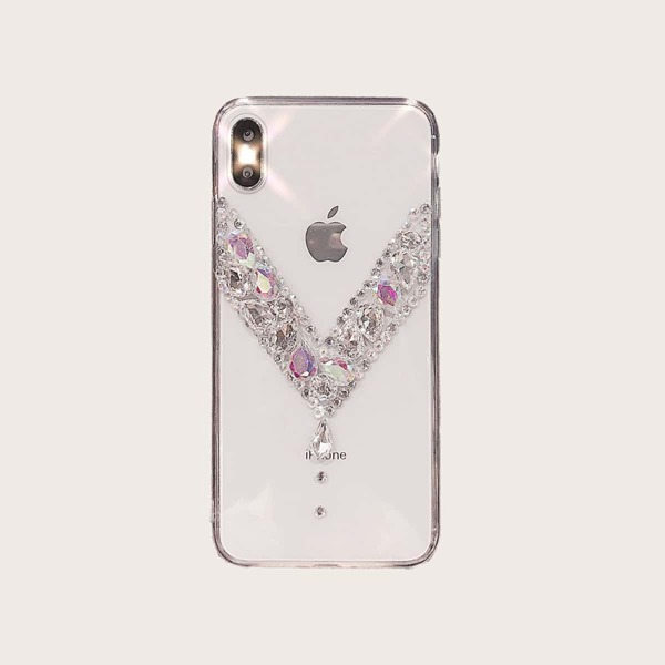 

Чехол для iPhone со стразами 1шт, Прозрачный