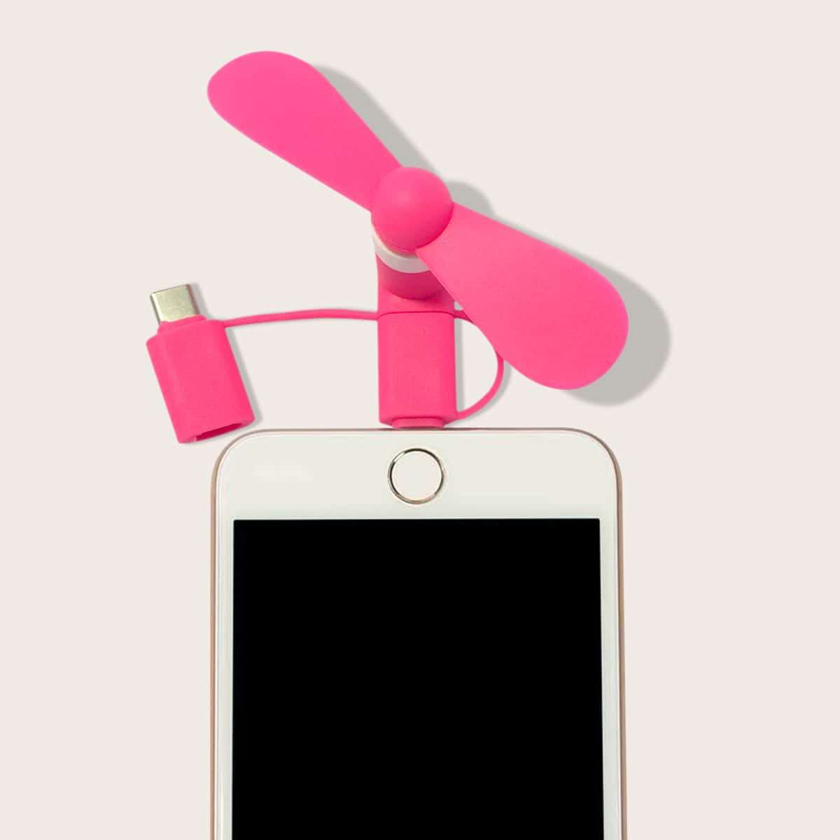 

3 In 1 Mini Mobile Phone USB Fan, Pink
