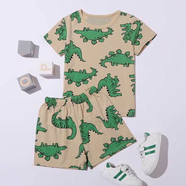 

Toddler Boys Dinosaur Print Tee & Shorts, Multicolor