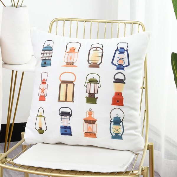 

Lamp Print Cushion Cover Without Filler, Multicolor